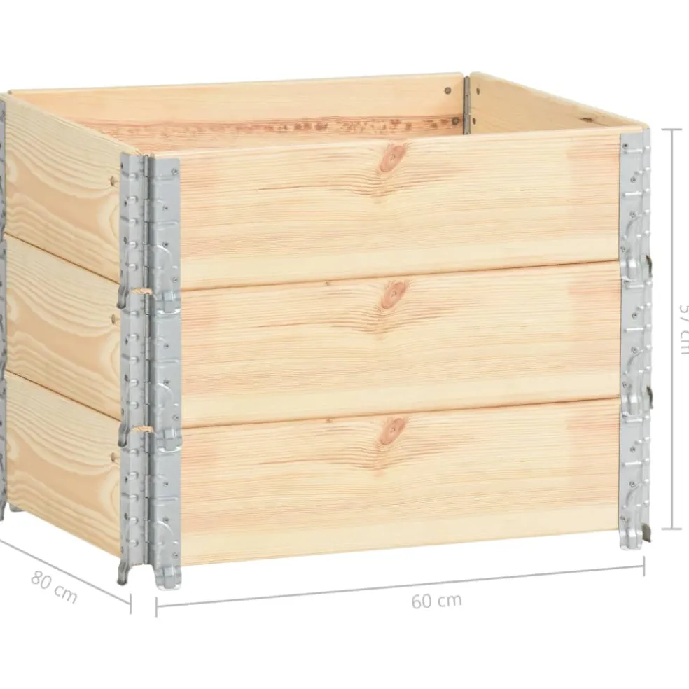 vidaXL Palletopzetranden 3 st 80x60 cm massief grenenhout