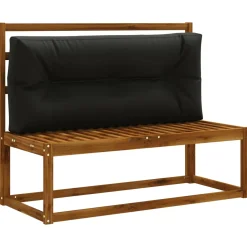 vidaXL Pallet Rugkussen VIANEN 100% Polyester Zwart 120 x 40 x 12 cm