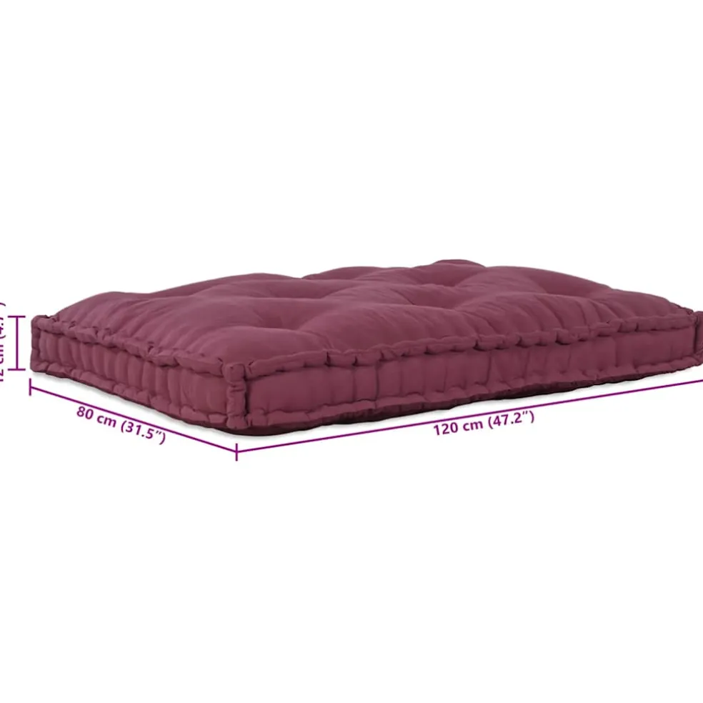 vidaXL Pallet Sofa Kussen Bordeaux 120 x 80 x 12 cm Stof