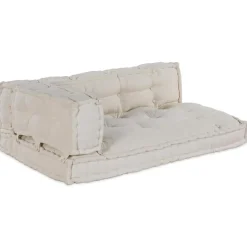 vidaXL Pallet Sofa Kussen 3 st Stof Crèmekleurig 120 x 80 x 34 cm