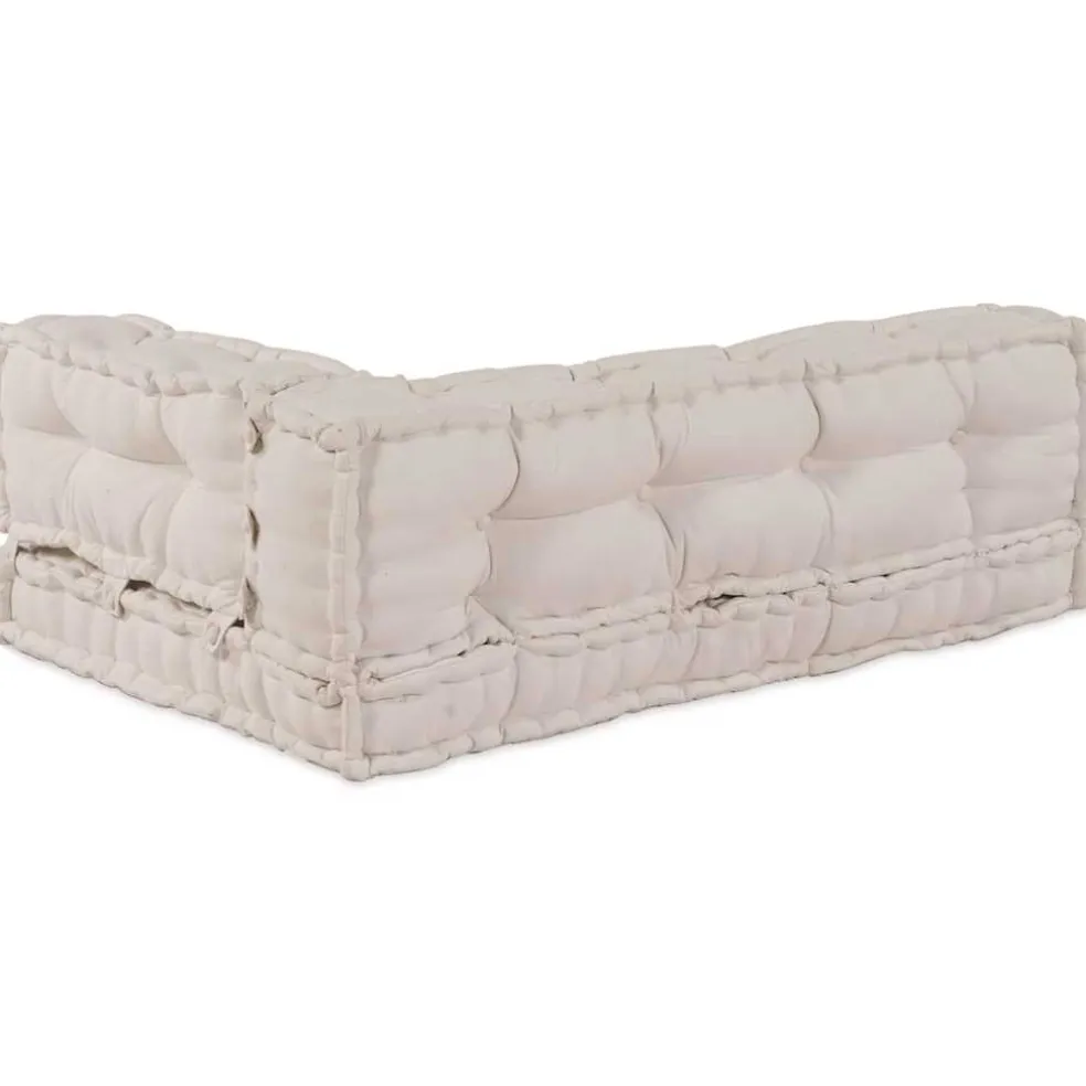 vidaXL Pallet Sofa Kussen 3 st Stof Crèmekleurig 120 x 80 x 34 cm