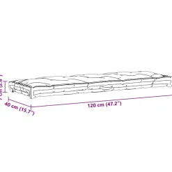 vidaXL Palletvloerkussen 120x40x7 cm katoen zwart