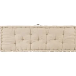 vidaXL Palletvloerkussen 120x40x7 cm katoen beige