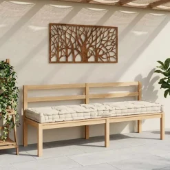 vidaXL Palletvloerkussen 120x40x7 cm katoen beige