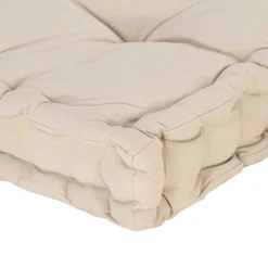 vidaXL Palletvloerkussen 120x40x7 cm katoen beige