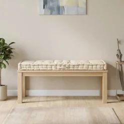 vidaXL Palletvloerkussen 120x40x7 cm katoen beige