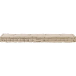 vidaXL Palletvloerkussen 120x40x7 cm katoen beige