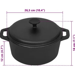 vidaXL Pan Ø26,5 cm gietijzer