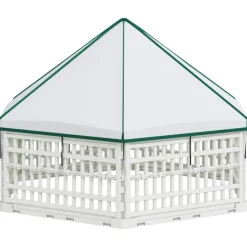 vidaXL 6 Panelen Hondenspeelpen 122 x 106,5 x 82 cm Kunststof Wit