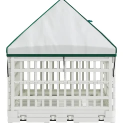 vidaXL 4 Panelen Honden Speelweide met Dak 122 x 106,5 x 82 cm Wit