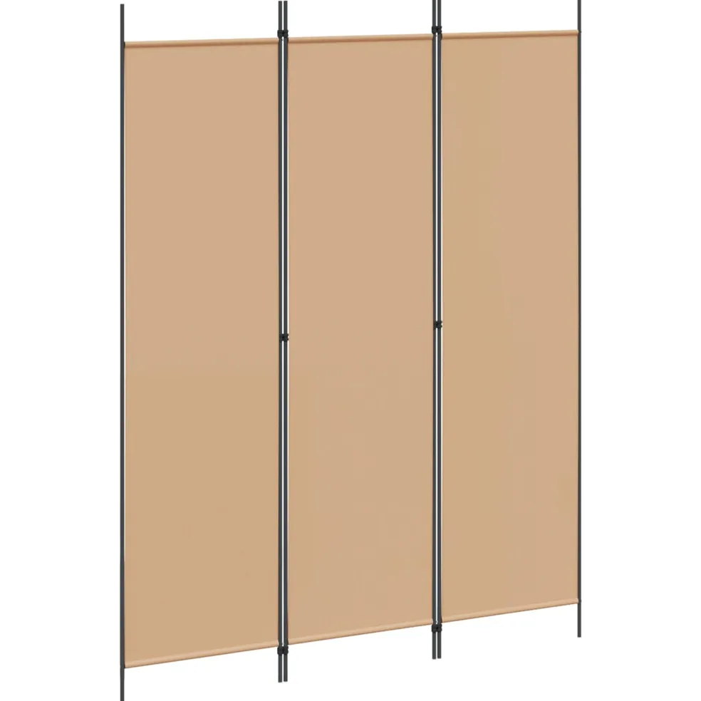 vidaXL 3-Panel Room Divider Beige 150 x 200 cm Stof
