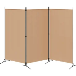 vidaXL 3-Panel Room Divider Beige 260 x 180 cm Stof