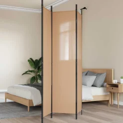 vidaXL 3-Panel Room Divider Beige 150 x 220 cm Stof