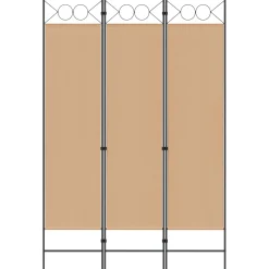 vidaXL 3-Panel Room Divider Beige 120 x 180 cm Stof
