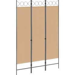 vidaXL 3-Panel Room Divider Beige 120 x 180 cm Stof