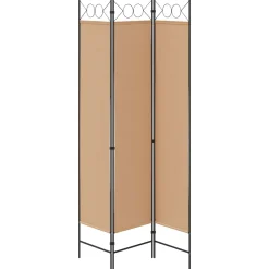 vidaXL 3-Panel Room Divider Beige 120 x 200 cm Stof