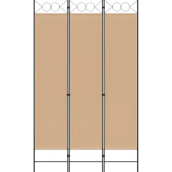 vidaXL 3-Panel Room Divider Beige 120 x 200 cm Stof