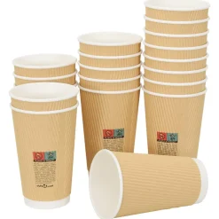 vidaXL Papieren koffiekopjes met deksel 1000 st 16oz 400 ml