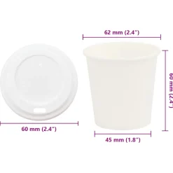 vidaXL Papieren koffiekopjes met deksel 1000 st 4oz 100 ml