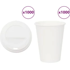 vidaXL Papieren koffiekopjes 1000 st 12oz 300 ml bruin