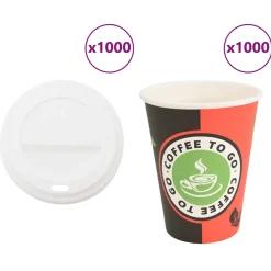 vidaXL Papieren koffiekopjes met deksel 1000 st 8oz 200 ml