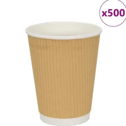 vidaXL Papieren koffiekopjes 500 st 12oz 300 ml bruin