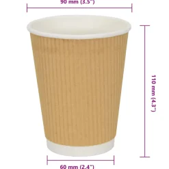 vidaXL Papieren koffiekopjes 500 st 12oz 300 ml bruin