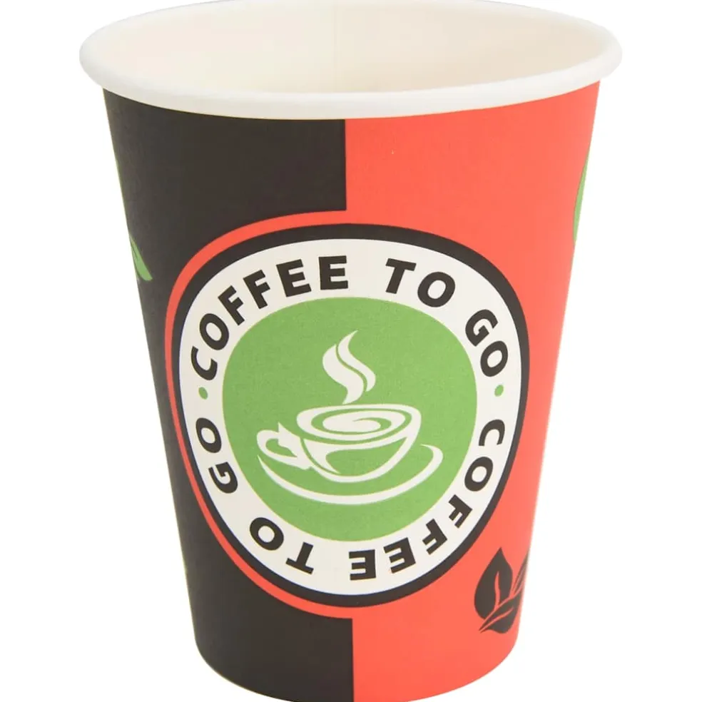 vidaXL Papieren koffiekopjes 1000 st 12oz 300 ml rood en zwart