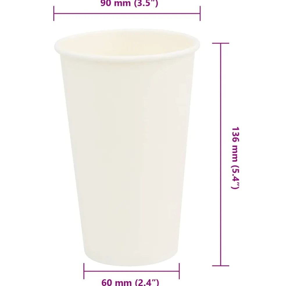 vidaXL Papieren koffiekopjes 1000 st 4oz 100 ml bruin