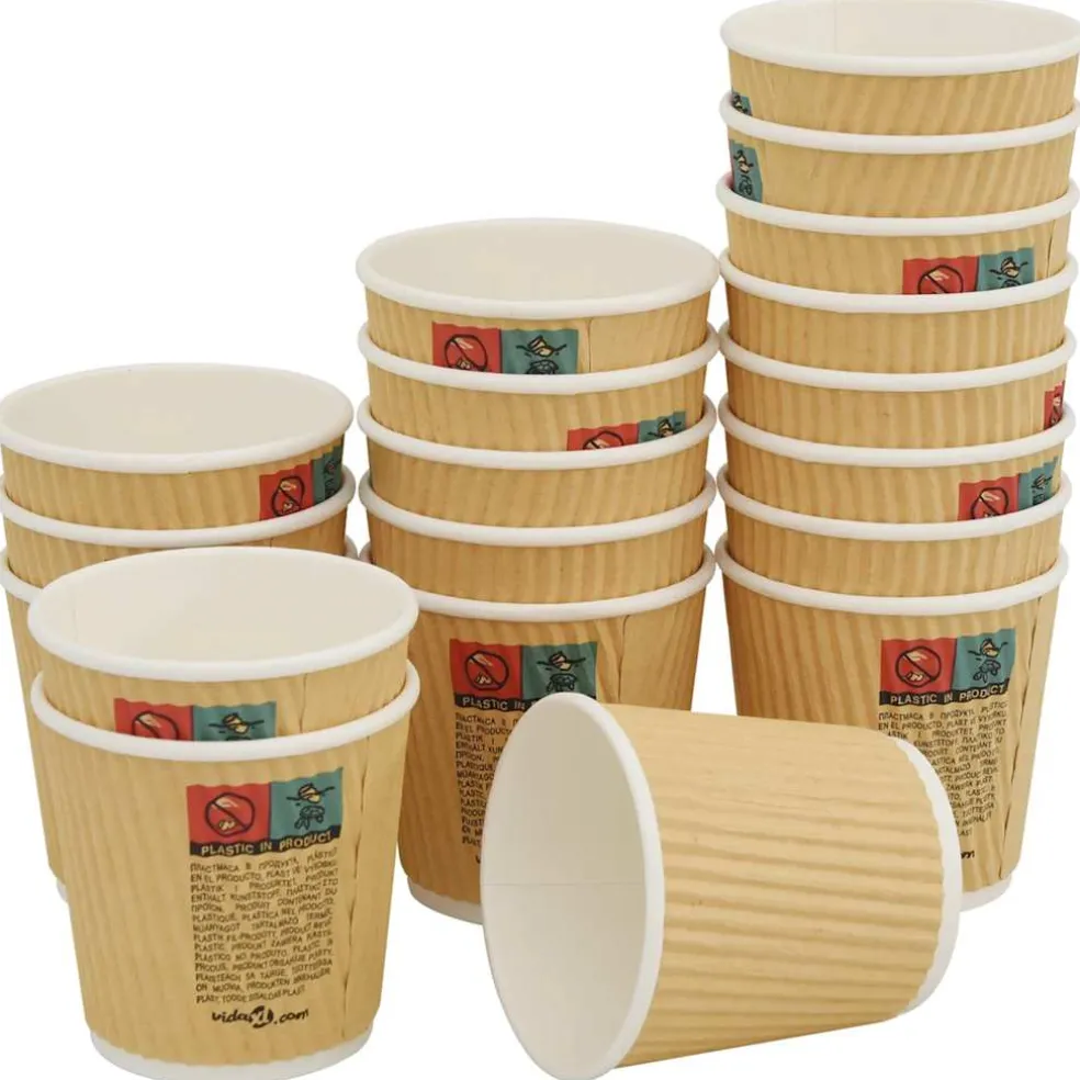 vidaXL Papieren koffiekopjes met deksel 1000 st 4oz 120 ml