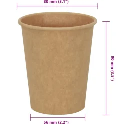 vidaXL Papieren koffiekopjes 1000 st 8oz 200 ml bruin