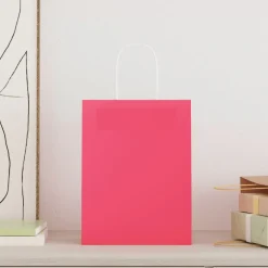 vidaXL Papieren zakjes 50 st met hengsels 21x11x28 cm roze