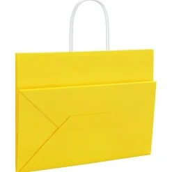 vidaXL Papieren zakken 50 st met hengsels 32x17x25 cm geel