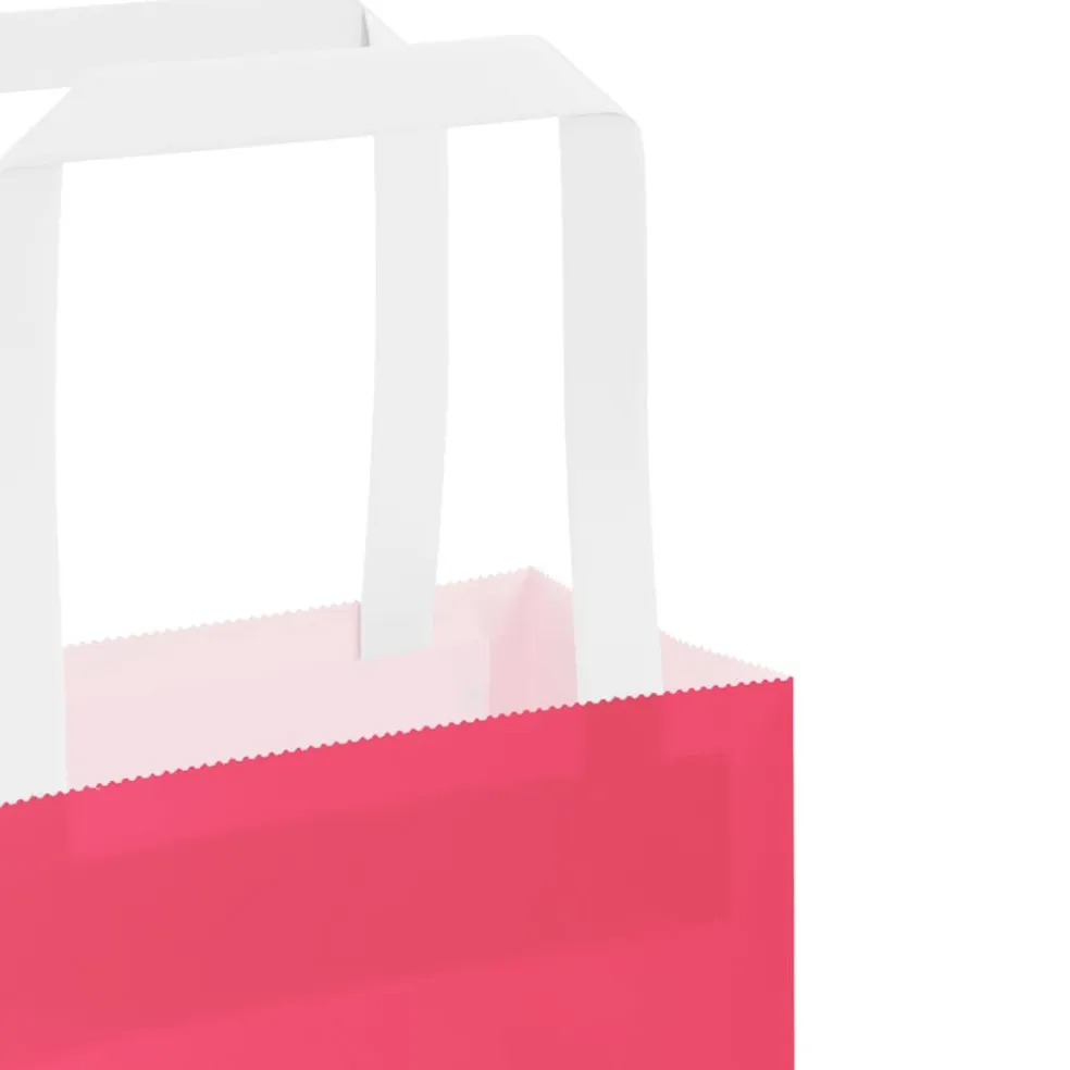 vidaXL Papieren zakken 50 st met hengsels 45x17x48 cm roze