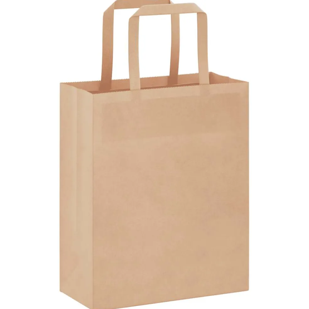 vidaXL Papieren zakken 50 st met hengsels 18x8x22 cm bruin