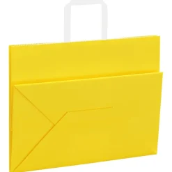 vidaXL Papieren zakken 50 st met hengsels 32x17x25 cm geel