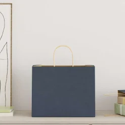 vidaXL Papieren zakken 250 st met hengsels 32x22x24 cm blauw