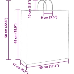 vidaXL Papieren zakken 250 st met hengsels 45x17x48 cm groen