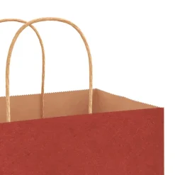 vidaXL Papieren zakken 250 st met hengsels 26x17x25 cm rood