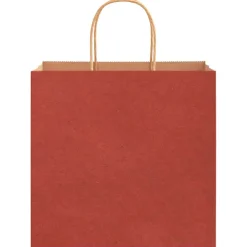 vidaXL Papieren zakken 250 st met hengsels 26x17x25 cm rood