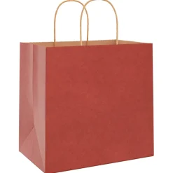 vidaXL Papieren zakken 250 st met hengsels 26x17x25 cm rood