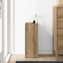 vidaXL Paraplu Standaard Artisan Eiken 25 x 24,5 x 64 cm Bewerkt hout
