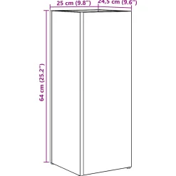vidaXL Paraplu Standaard Beton Grijs 25 x 24,5 x 64 cm Bewerkt hout