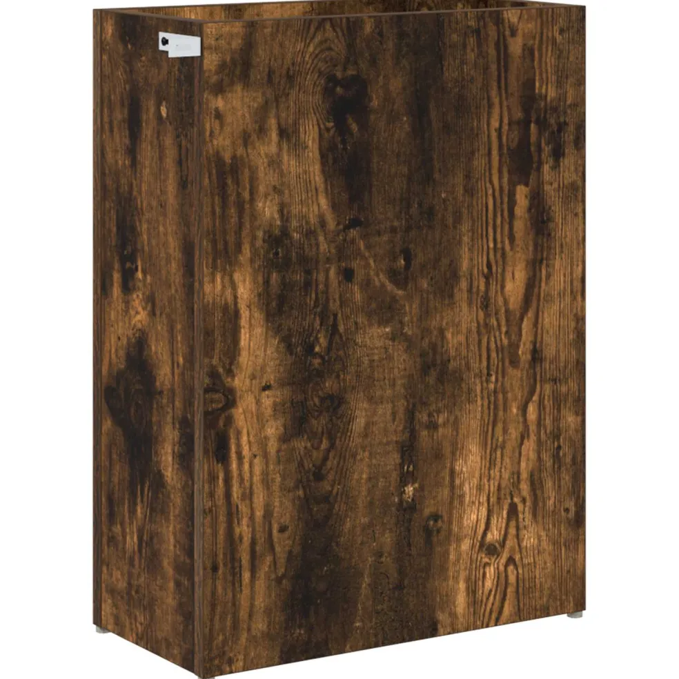 vidaXL Paraplu Standaard Gerookt eiken 40 x 20 x 55,5 cm Bewerkt hout
