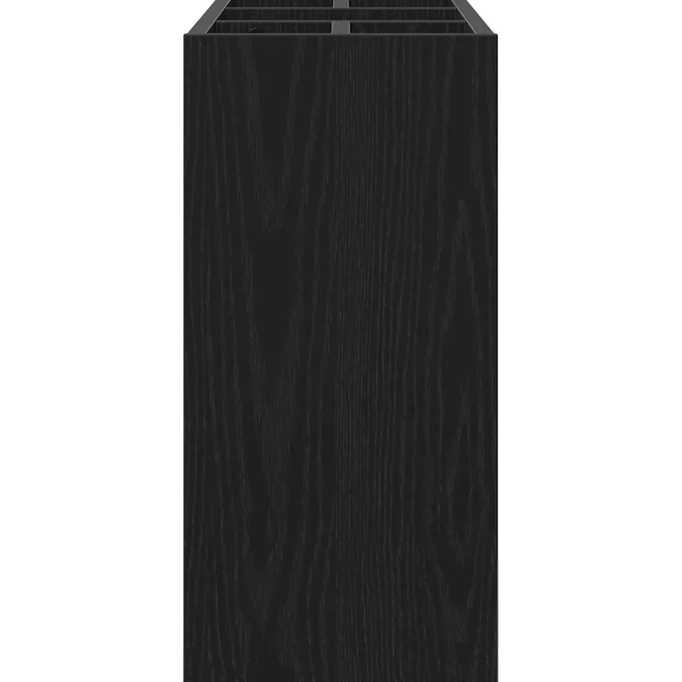 vidaXL Paraplu Standaard Zwart Eiken 65 x 24 x 50 cm Bewerkt hout