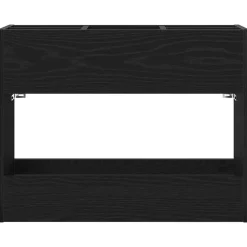 vidaXL Paraplu Standaard Zwart Eiken 65 x 24 x 50 cm Bewerkt hout