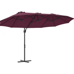 vidaXL Parasol Bordeaux Rood 372 x 198 x 243 cm Polyester en Aluminium