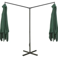 vidaXL Parasol dubbel met stalen paal 600x300 cm groen