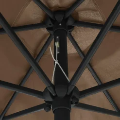vidaXL Parasol met aluminium paal 270x246 cm taupe