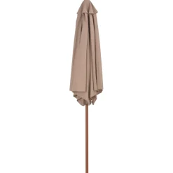 vidaXL Parasol met houten paal 270 cm taupe